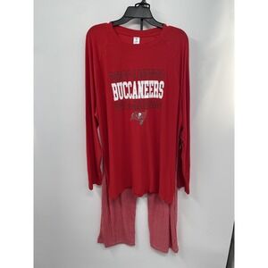 NFL Team Apparel Pajama Set Men's XL Red Tampa Bay Buccaneers Sleepwear NWOT